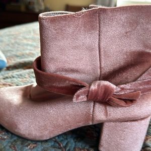 Torrid pink velvet boots size 8